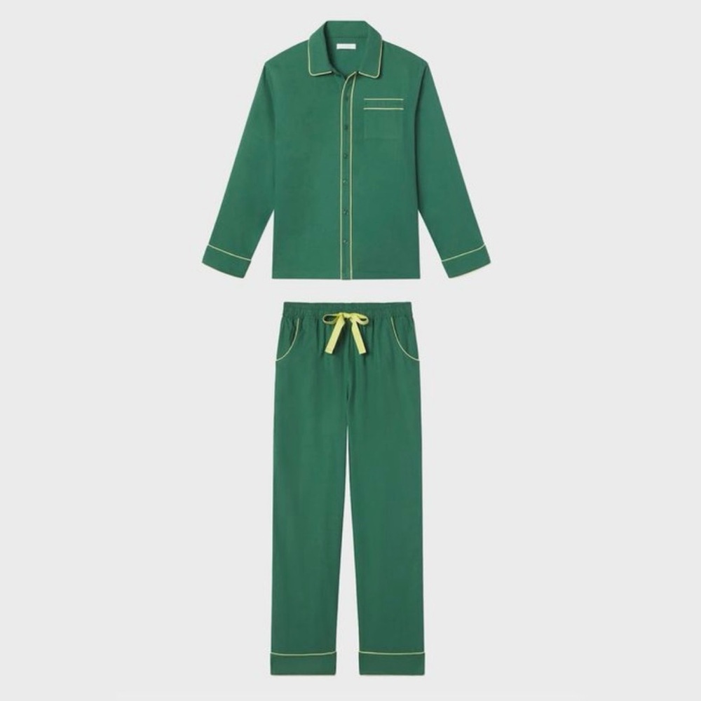 LAKE green and yellow flannel pajamas
